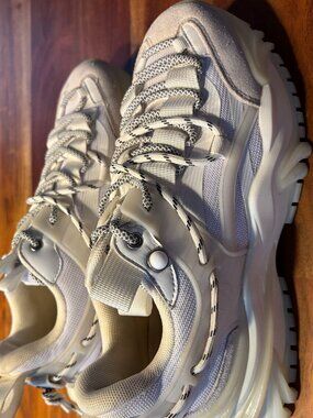 Javi Men's Dominance Chunky Low-Top Sneakers - White/Beige - Size 8